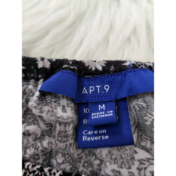 Apt. 9 Womens Romper Playsuit Black Tribal‎ Print Pockets Jewel Neck Rayon M - Picture 5 of 6